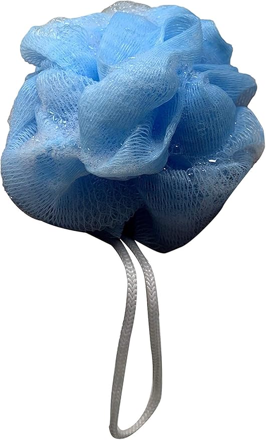 20 Blue and White Bath or Shower Sponge Loofahs Pouf Medium Mesh Wholesale Bulk LOT