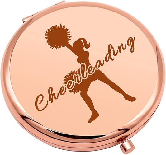 Cheer Gifts for Girls Sister Cheer Team Gift for Cheer Friend Cheerleader Compact Makeup Mirror Cheerleading Gift Inspirational Gift Folding Makeup Mirror for Her Christmas Birthday Gifts
