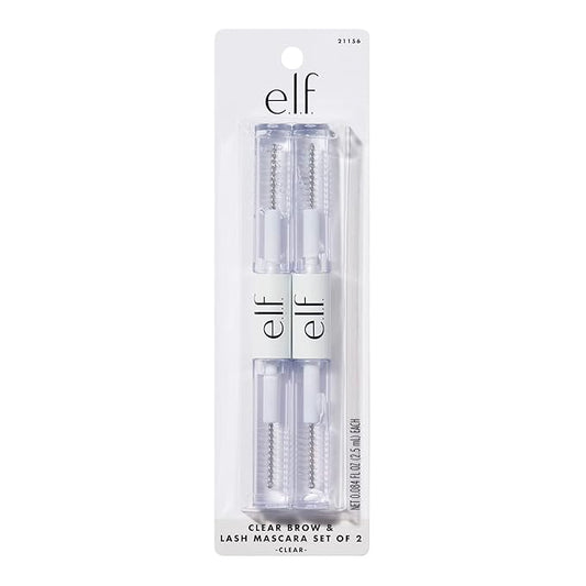 e.l.f. Clear Lash & Brow Mascara 2-Pack, Conditioning Clear Brow & Lash Gel For Grooming, Defining & Separating, Long-Lasting, Vegan & Cruelty-Free