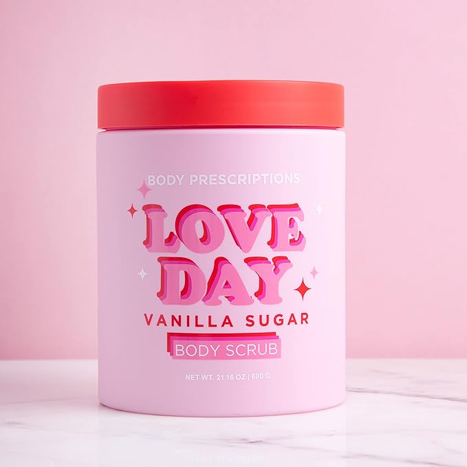 Body Prescriptions Exfoliating Body Scrub β Body Cleanser for Nourished, Ultra-Smooth Skin, Vanilla Sugar (Love Day)