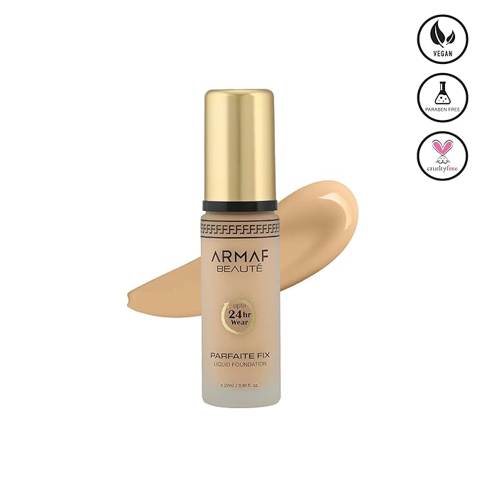 Armaf BeautΓ© Parfaite Fix Liquid Foundation Makeup - Water Resistant, Lasts Up To 24 Hours | Beige, 27 ml/0.91 fl.oz