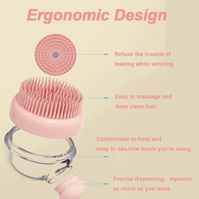 Shower Brush for Body - Silicone Cradle Cap Brush - 2-in-1 Soft Bath with Bubbler 2PCS