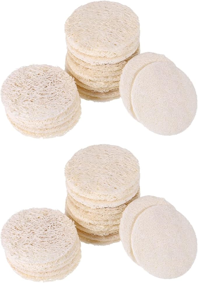100 Pcs Loofah Face Pads Exfoliating Loofah Sponges Makeup Remover Reusable Soft Facial Skin Care Scrub Wash Pads