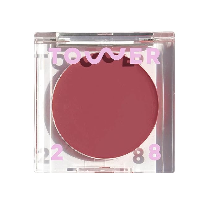 Tower 28 Beauty BeachPlease Cream Blush for Cheeks and Lips - Multi-Purpose Lip and Cheek Tint in Mauve Blush - for Sensitive Skin β Color OFFICE HOURS, Luminous Finish