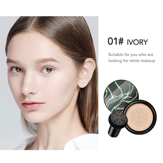 Honey and Pine Makeup, Air Cushion CC Cream Mushroom Head Foundation, BB Cream Moisture Foundation, Long Lasting Matte Concealer, Full Coverage Waterproof Coverup for All Skin Types (Natural, 1)