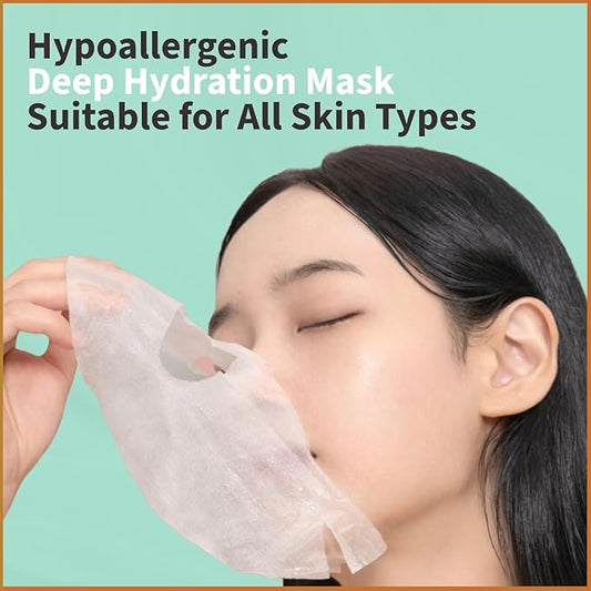 YoungMe Soothing Glam Facial Sheet Mask - 12 Sheets Face Masks | Korean Skincare - Deep Mask for Sensitive Skin or All Skin Types