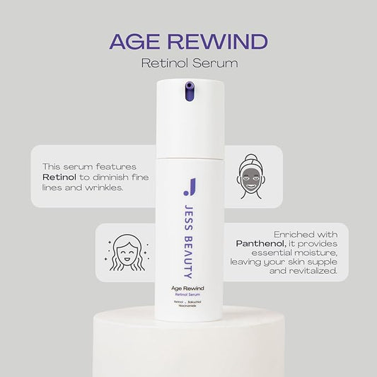 JESS BEAUTY | Skin Care Retinol Cream Centella Asiatica & Hyaluronic Acid | Retinol Night Face Cream Moisturizer 1 fl. oz (Age Rewind)