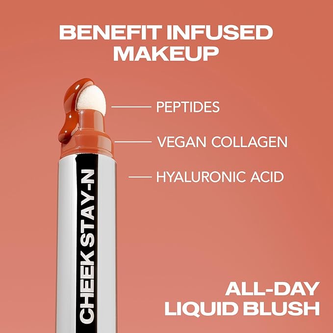 Sacheu Cheek STAY-N Liquid Blush for Cheeks β High Pigment, Buildable, Lightweight Cream Blush Infused With Squalane, for Dewy & Radiant Flushed Cheeks β Long-lasting & Cruelty Free, I'm Hot