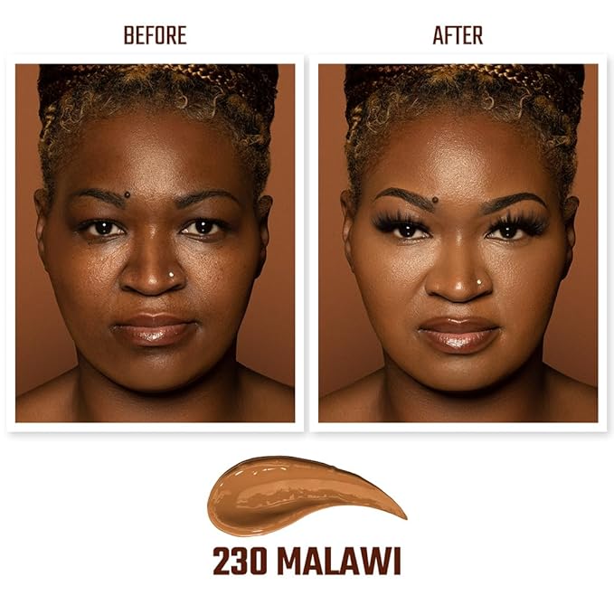 Juvia's Place I Am Magic Natural Radiance Foundation - 230Malawi - Full Coverage Liquid Foundation Makeup for Dry, Mature, Aging, and Combination Skin - Lightweight Longwear Base with Radiant Finish
