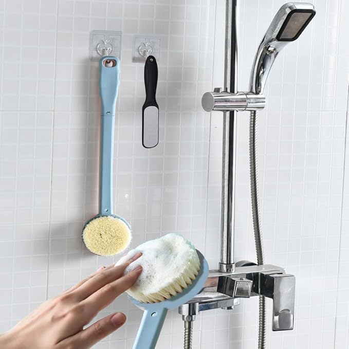 WOBEVE Shower Brush, Back Brush Long Handle for Shower Body Exfoliator for Wet or Dry Brushing