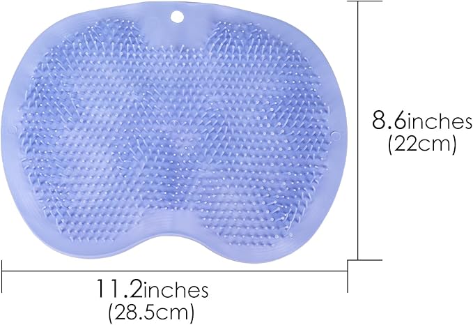 4 Pcs Foot Scrubbers for Use in Shower, Wall Mounted Back Scrubber Silicone, Bath Massage Cushion Brush with Non-Slip Suction Cup, Use de for Women and Men (Blue, Pink, Gray, Yellow)