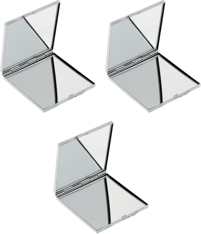 Stephanie Imports Set of 3 Double Sided Magnifying Compact Slim Mirrors with Printed Insert (Square - Pucci Print)