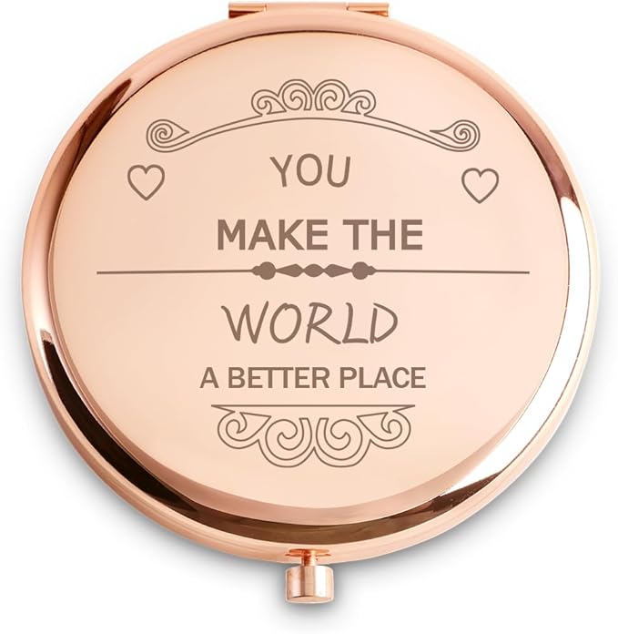 Personalized Gifts for Women Girls, Inspirational Compact Mirrors, 2025 Graduation Gifts for Her, Unique Mothers Day Birthday Gifts for Mom Sister Wife Daughter Niece, Friendship Gifts for Friends