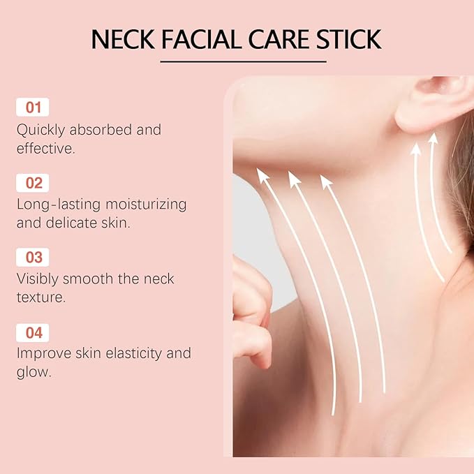 Retinol & Collagen Neck Facial Care Stick, Anti Aging Neck and Décolleté Firming Cream - Tighten and Hydrate Skin Day & Night Neck Tightening Cream Firm Repair Sagging Rejuvenates Skin - 1.41 Oz