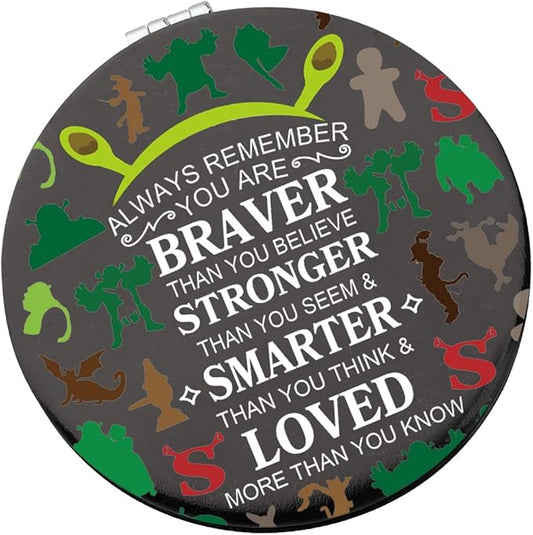 WSNANG Green Monster Musical Inspired Makeup Mirror Monster and Donkey Compact Mirror Musical Monster Fans Gift (Monster Mirror-T)