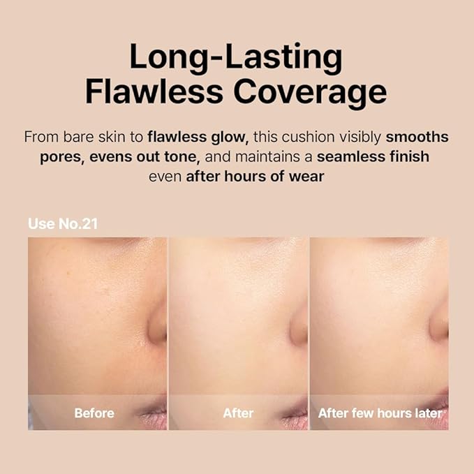 Farmstay Black Snail & Peptide 9 Perfect Cushion Foundation | Full Coverage, Lightweight, Skin-Fit, Smooth Radiant Finish, Korean Cushion Foundation (#23 Natural Beige, 0.53 Fl Oz)