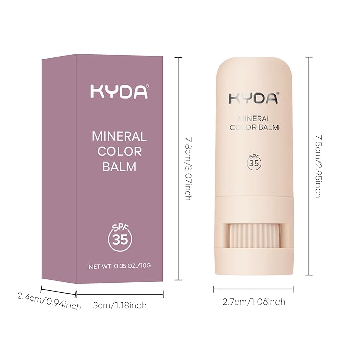 Mineral Color Balm, SPF 35 Multi Color Stick for Lips, Cheeks& Eyes, Blendable Creamy Lightweight Formula, Buildable Shimmer Finish, Multiuse Makeup Stick, Berry
