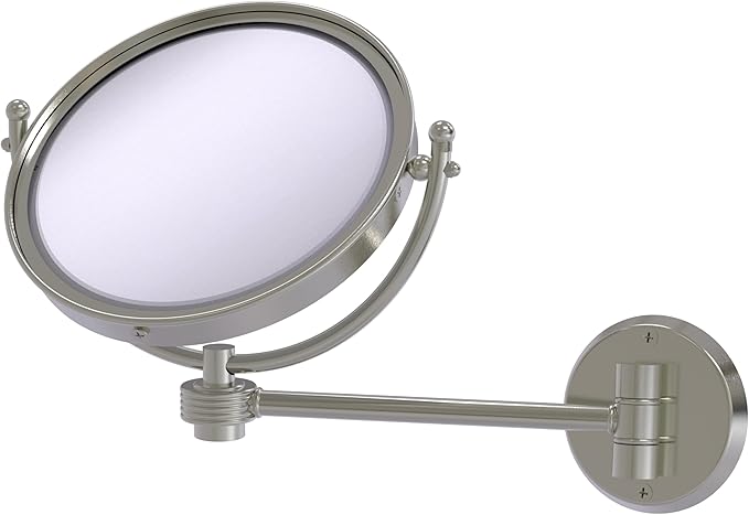 Allied Brass WM-5G/3X-FER 8 Inch Wall Mounted Make-Up Mirror 3X Magnification, Fire Engine Red