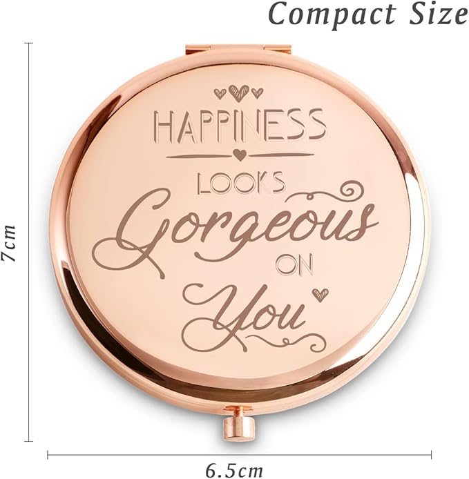 Personalized Gifts for Women Girls, Inspirational Compact Mirrors, 2025 Graduation Gifts for Her, Unique Mothers Day Birthday Gifts for Mom Sister Wife Daughter Niece, Friendship Gifts for Friends