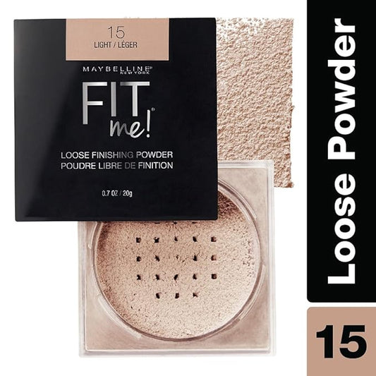 Maybelline Fit Me Loose Setting Powder, Face Powder and Finishing Makeup, Light, 1 Count