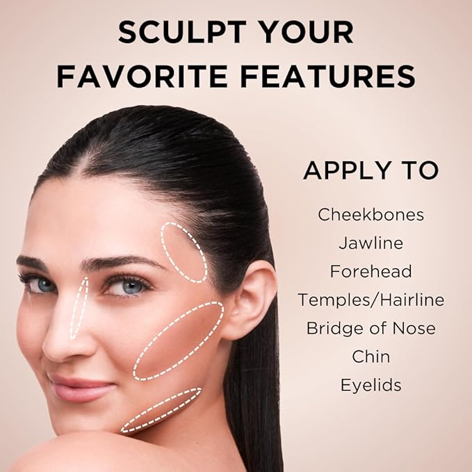 HALEYS Re-sculpt Smoothing Contour Powder (Dark) Lightweight, Non-Caking, Nourishing & Skin-Softening, Infused with Shea Butter & Chamomile Flower Water to Soothe Skin