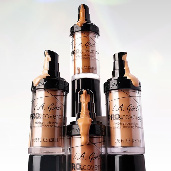 L.A. Girl Pro Coverage Liquid Foundation, Dark Chocolate, 0.95 Fl Oz