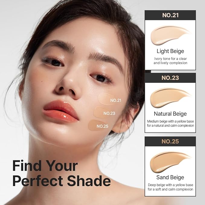 Farmstay Black Snail & Peptide 9 Perfect Cushion Foundation | Full Coverage, Lightweight, Skin-Fit, Smooth Radiant Finish, Korean Cushion Foundation (#23 Natural Beige, 0.53 Fl Oz)