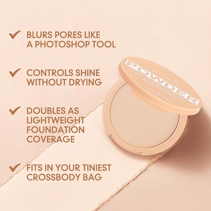 Pressed Matte Face Powder Makeup & Setting Powder for Poreless Wrinkle Blurring Contour Concealer Finishing,Lightweight,High Coverage,Shine Control (Dark Brown-Matte-04, 1.71OZ(Pack of 1))