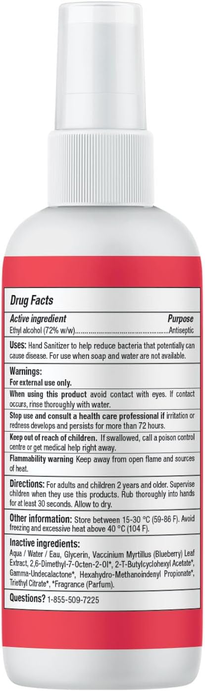 ATTITUDE Hand Sanitizer Spray for Kids & Adults, EWG Verified, Travel Size, Dermatologically Tested, Plant and Mineral Based, Vegan, Mango, 3.5 Fl Oz (Spray Bottle)