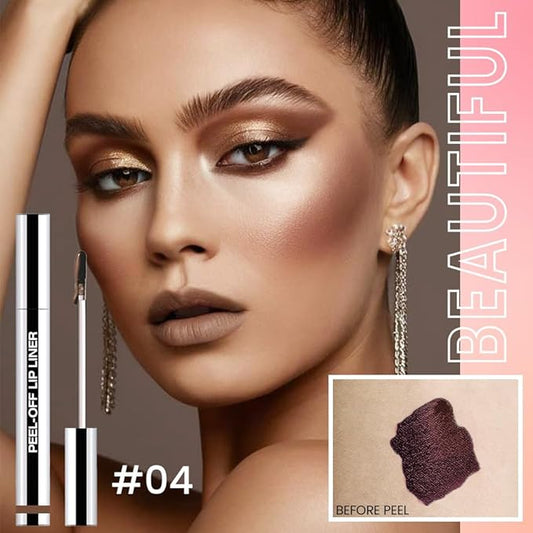 Matte Lip Gloss Stain-Peel Off Lip Liner Tattoo, Light Taupe Lip TintοΌLong Lasting Peel Off Lip Stain, Waterproof Transfer-proof Lip Mask Lip Liner Peel Off Lip Gloss,Stayn Lip Makeup. #04
