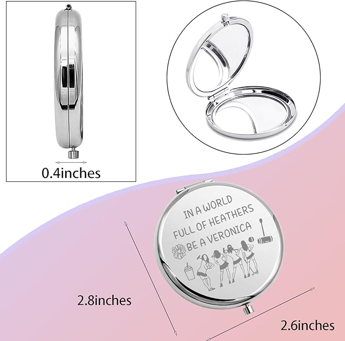 WSNANG Belcher Family Travel Compact Pocket Makeup Mirror Belcher and Linda Fans Gift TV Show Merchandise for Women(Burgers Mirror-Steel)