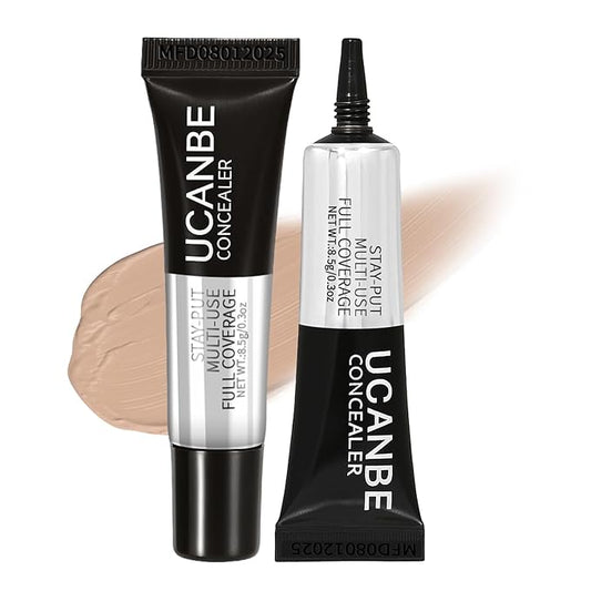 UCANBE Stay-Put Full Coverage Concealer, Long-Wear Waterproof, Under Eye Brightener Concealer, Color Corrector for Dark Circles, Acne, Blemishes, Redness Color Correcting Cream (04 LIGHT SAND)