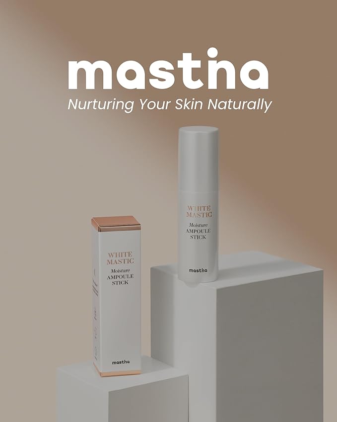 MASTINA White Mastic Moisture Ampoule Stick 0.35oz Wrinkle Reduction Elasticity Moisturizing Radiance Multi Balm Korean Skin Care Serum Stick for Face Lips Eyes Neck Vegan Collagen