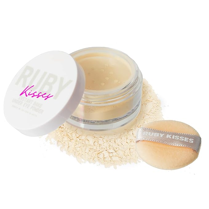 Ruby Kisses Instant Bake Undereye Powder - Vegan, Cruelty Free Powder for Brightening Eyes and Smudge-Free Makeup