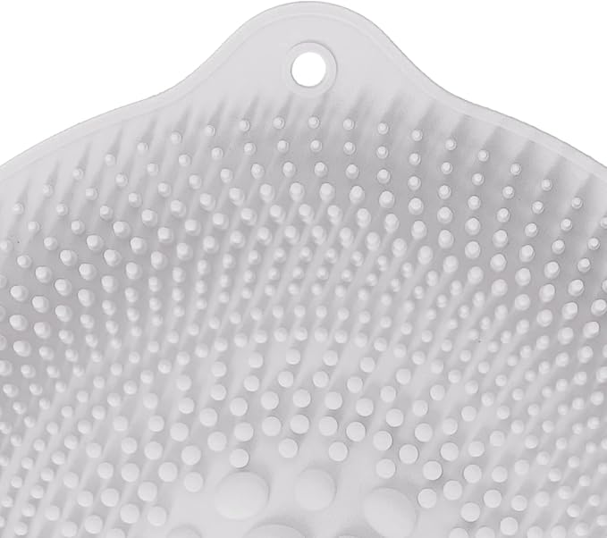 Foot Massage Pad Rubber Shower Brush Adsorbent Mini Scrubber Foot Scrub Pad Exfoliating Soothing Tired Feet Clean Reuse Home Travel(Light Grey)