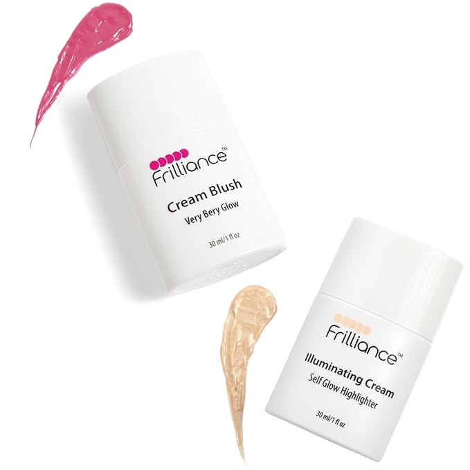 Frilliance Cheek Duo, Very Berry Glow, Illuminating Highlighter Tint, Cruelty Free Hypoallergenic for Teens of All Skin Types