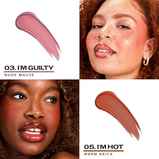 Sacheu Cheek STAY-N Liquid Blush for Cheeks β High Pigment, Buildable, Lightweight Cream Blush Infused With Squalane, for Dewy Radiant Flushed Cheeks β Long-lasting & Cruelty Free, Pretty in Pink Duo