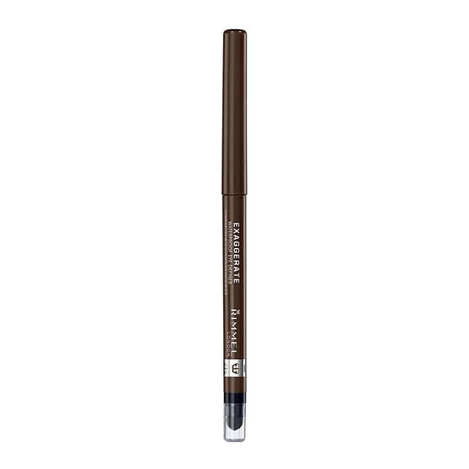 Rimmel London Exaggerate Waterproof Eye Definer Eyeliner Set, 263 Starlit Black & 212 Rich Brown, Highly Pigmented, Built-In Smudger, 0.01oz Each