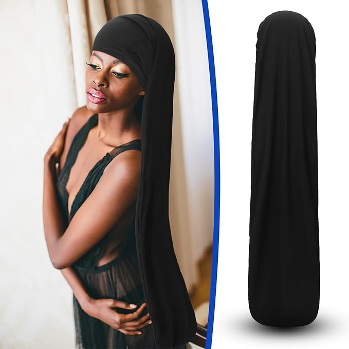4 Pcs Jumbo Dreadlock Cap 37'' Hair Dreads Head Wrap Loc Wraps for Dreads Hair Accessories for Men Women Sleeping