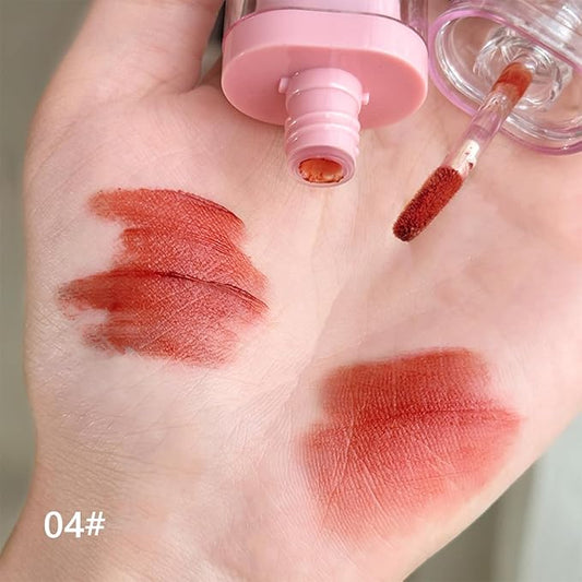 3 Colors Cute Lip Glosses Set, Matte Lip Stain Kit, Liquid Lipstick for Women,Velvet Lip Glaze,Long Lasting Lipstick Non-sticky Lip Gloss, Makeup Gift for Girls and Women (Set B)