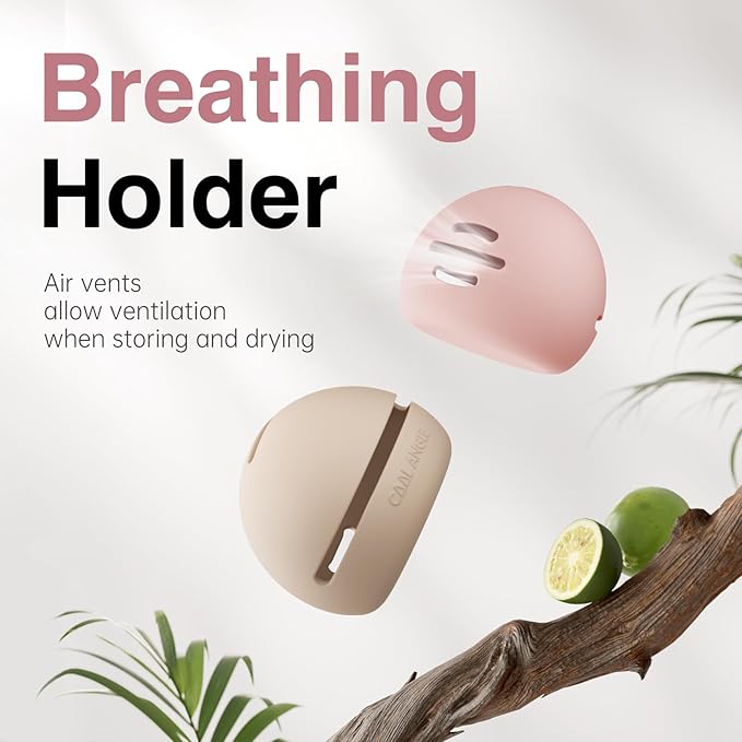 Makeup Sponge Holder Silicone Beauty Sponge Holder Makeup Blender Case for Travel 2 in 1 Stand Storage For Quick Drying Pink