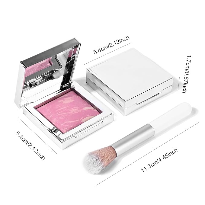 KYDA Baked Blush, Marbleized Powder Matte Blush for Cheeks, Multidimensional Buildable Color, Lightweight Matte Satin Finish Face Blusher, Lighting Glow Blusher, 02 LUMINOUS FLUSH