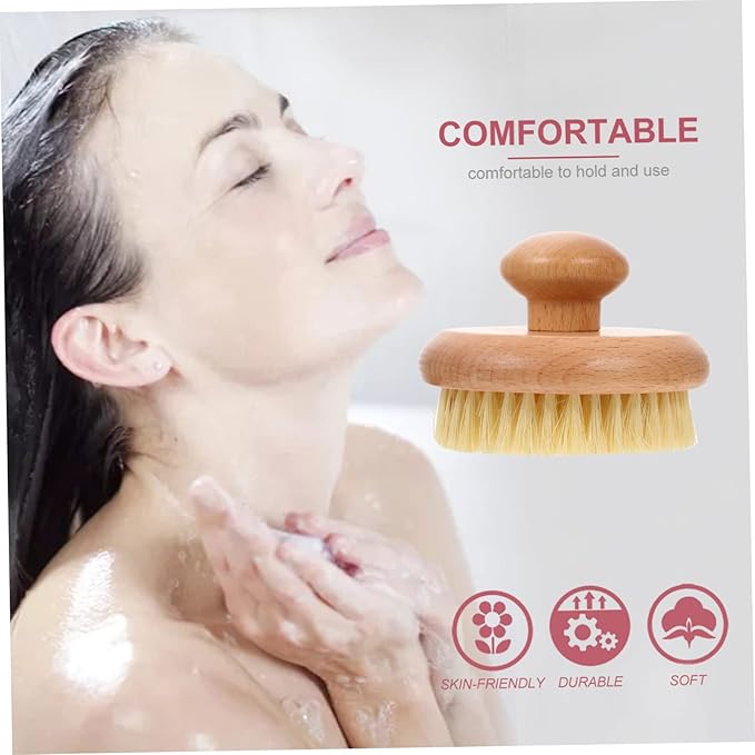 Bath Exfoliating Brush for Skin Scrubbing Handheld Shower Cleaner with Round Handle for Back Massage Lightweight and Compact Design for Home Bath Body Care