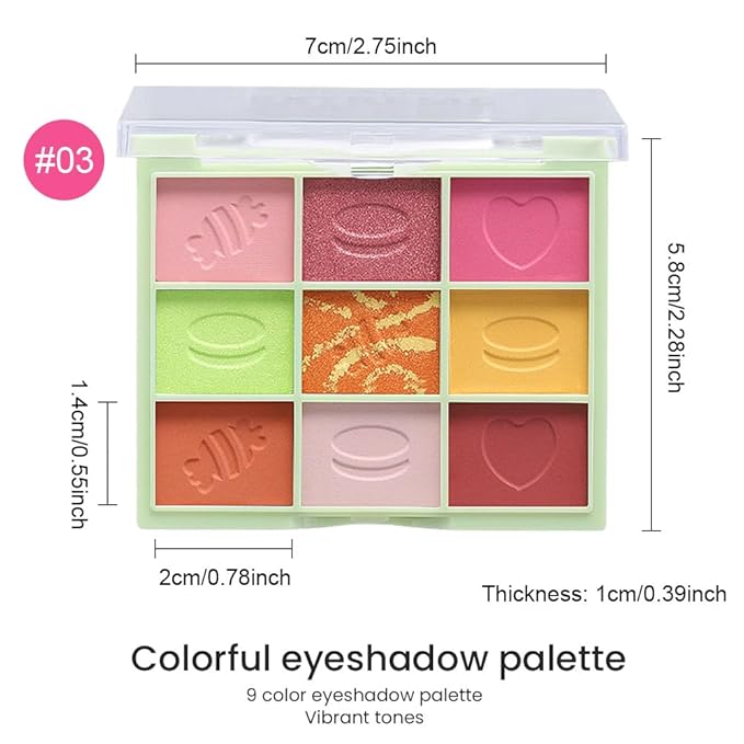 9Colors Eyeshadow Palette, Shimmer&Matte Eye Enhancers Magic EyeShadow Palette, Glitter Shimmer Sparkly Eye Shadow Makeup, Velvety Pigmented Creamy Long Lasting Waterproof Naturing-Looking Women Girls