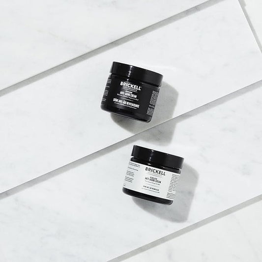 Brickell Men's Day and Night Anti Aging Cream Routine, Natural and Organic, Scented, Skincare Gift Set