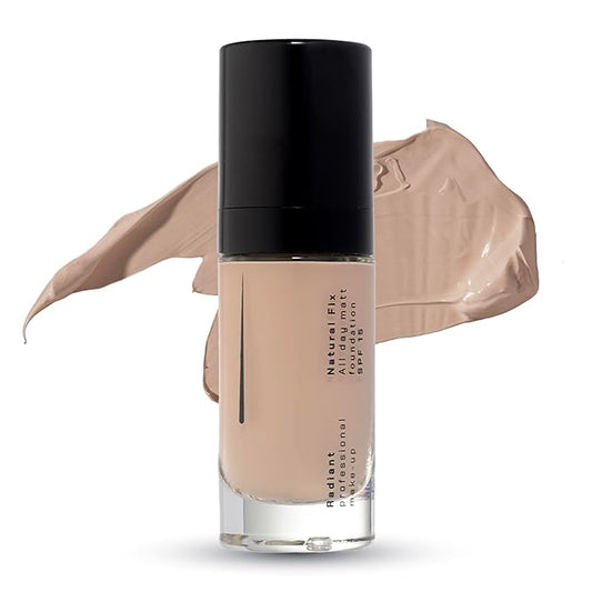 Radiant Professional Natural Fix All Day Matte Cream Foundation - Long Wear High Coverage Face Makeup Foundation With SPF 15 - Oil Free Matte Finish - For All Skin Types-1.01 oz. (02 - Caramel)