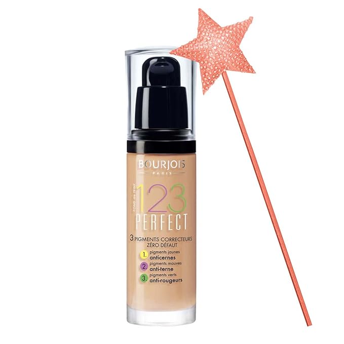 Bourjois 123 Perfect Medium Coverage Liquid Foundation 53 Light Beige, 30ml, 363532
