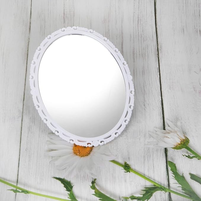 Magnetic Locker Mirror, 5"x7"Real Glass Small Mirrors for Locker with Magnetic Backing, for School Locker, Bathroom, Household Refrigerator, Locker Accessory, Workshop Toolbox or Office Cabinet(White)