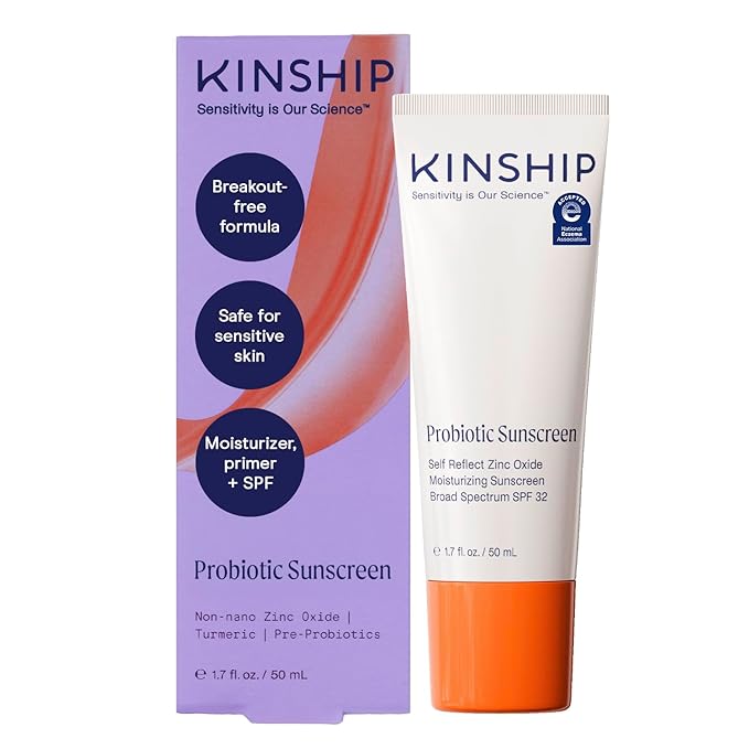 Kinship Zinc Oxide Mineral Facial Sunscreen Self Reflect SPF 32 for Sensitive Skin - Vegan - Clean & Reef Safe Sunblock for Face & Body (1.75 oz)