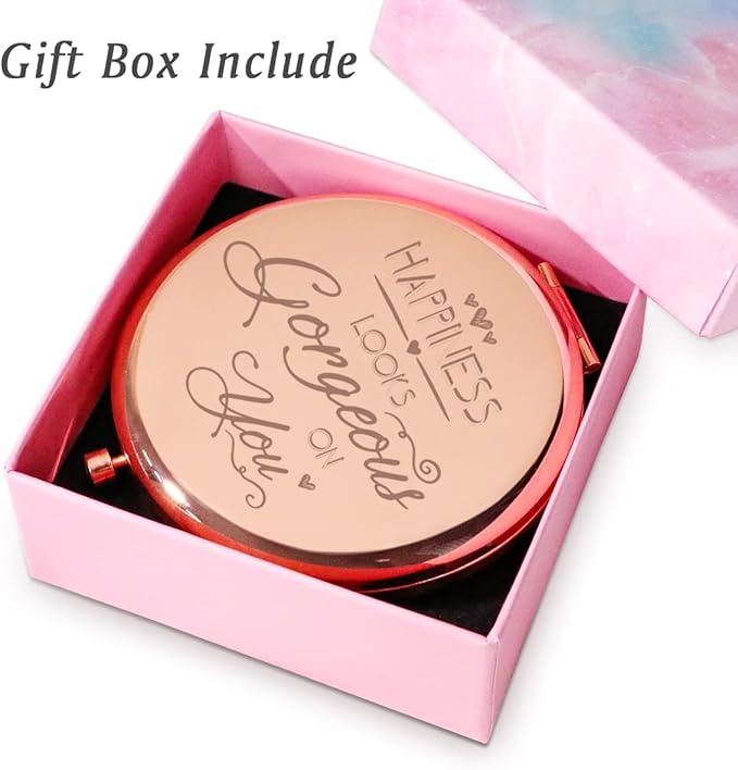 Personalized Gifts for Women Girls, Inspirational Compact Mirrors, 2025 Graduation Gifts for Her, Unique Mothers Day Birthday Gifts for Mom Sister Wife Daughter Niece, Friendship Gifts for Friends